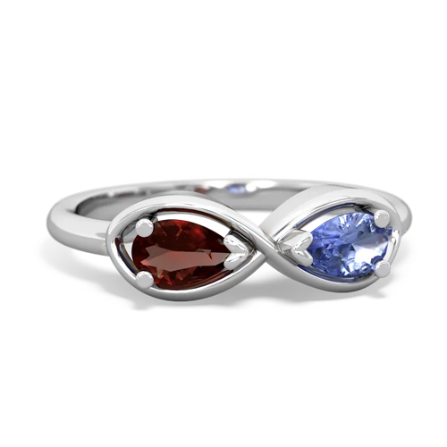 garnet-tanzanite infinity ring