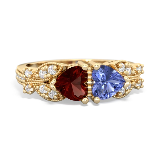 garnet-tanzanite keepsake butterfly ring