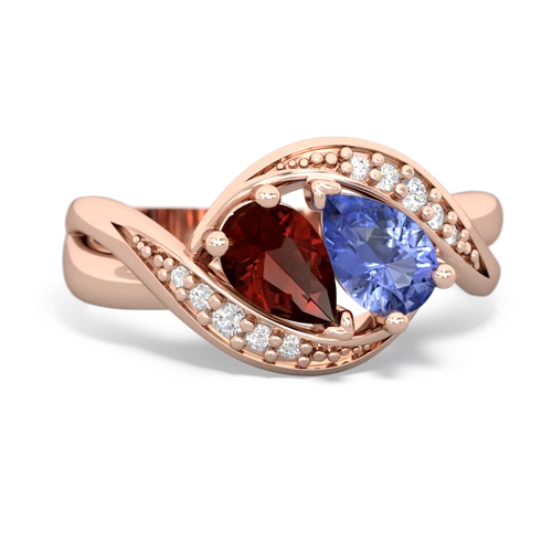 garnet-tanzanite keepsake curls ring