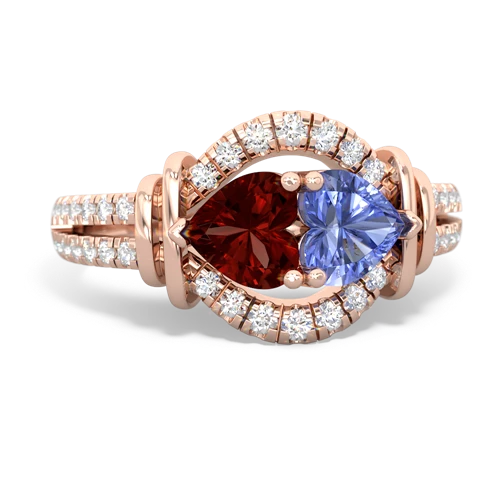 garnet-tanzanite pave keepsake ring