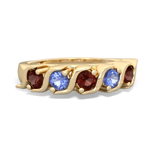 garnet-tanzanite timeless ring