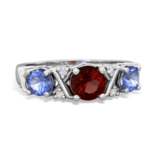 garnet-tanzanite timeless ring