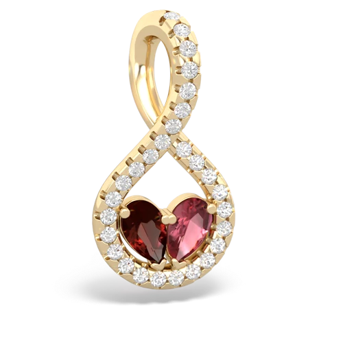 garnet-tourmaline pave twist pendant