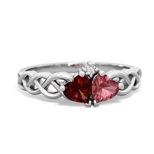 garnet-tourmaline celtic braid ring