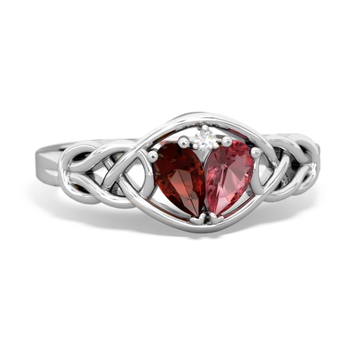 garnet-tourmaline celtic knot ring