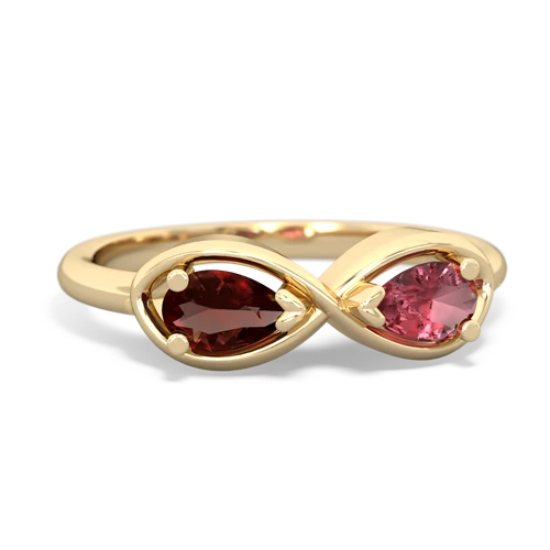 garnet-tourmaline infinity ring