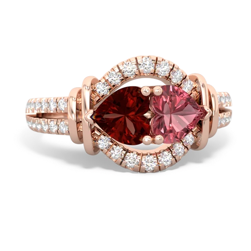 garnet-tourmaline pave keepsake ring