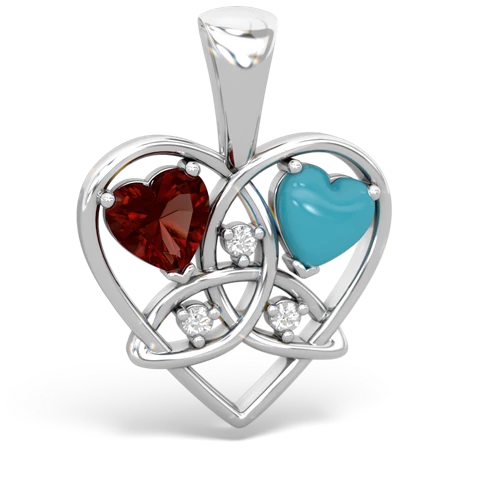 garnet-turquoise celtic heart pendant