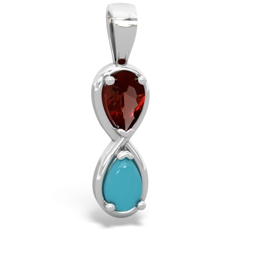 garnet-turquoise infinity pendant