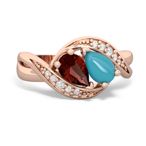 garnet-turquoise keepsake curls ring