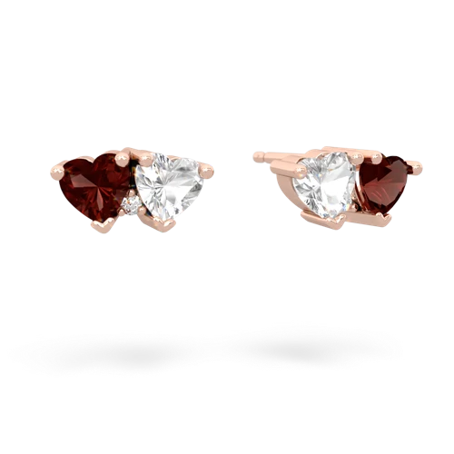 garnet-white topaz  earrings