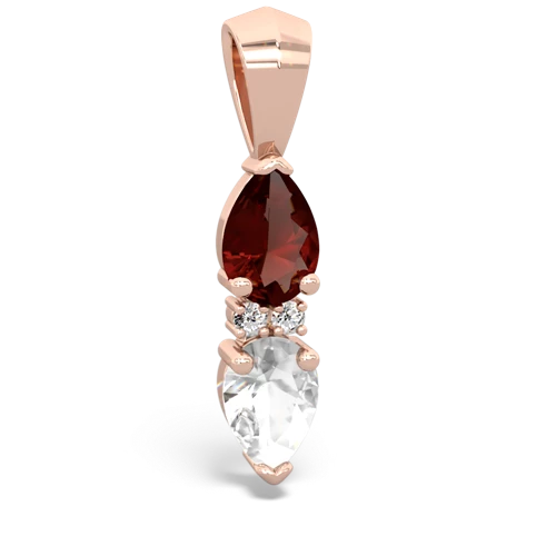 garnet-white topaz bowtie pendant