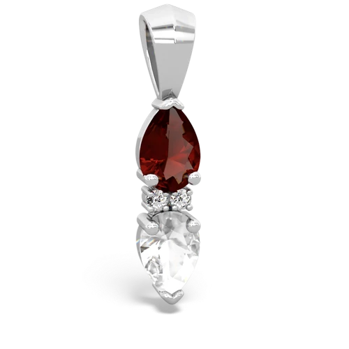 garnet-white topaz bowtie pendant