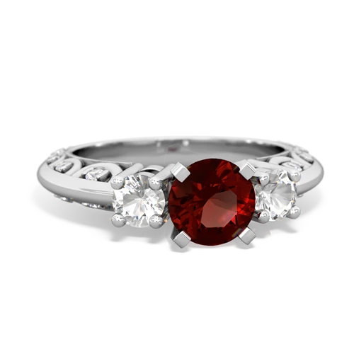 garnet-white topaz engagement ring