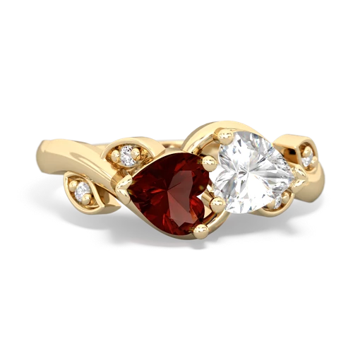 garnet-white topaz floral keepsake ring