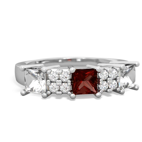 garnet-white topaz timeless ring