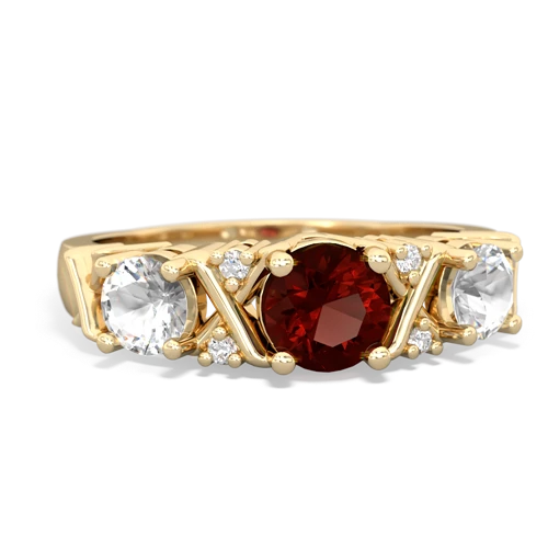 garnet-white topaz timeless ring