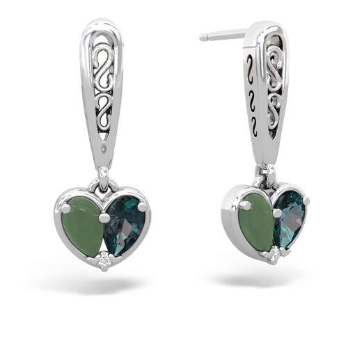 jade-alexandrite filligree earrings