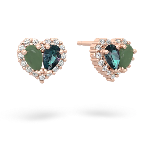 jade-alexandrite halo-heart earrings