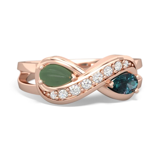 jade-alexandrite diamond infinity ring