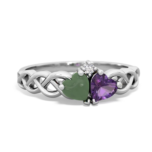 jade-amethyst celtic braid ring