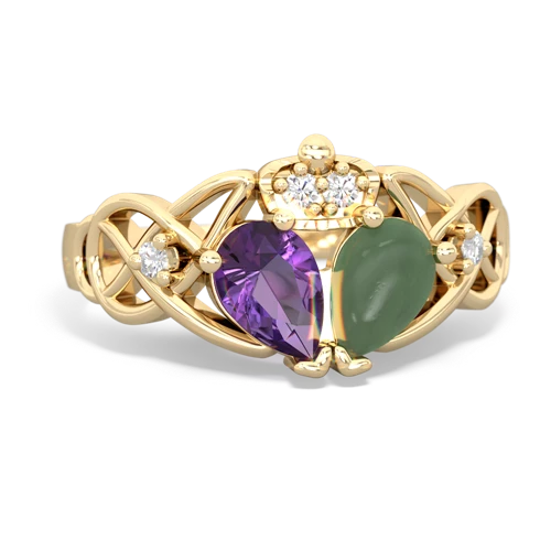 jade-amethyst claddagh ring