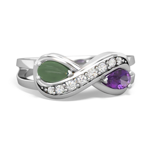 jade-amethyst diamond infinity ring