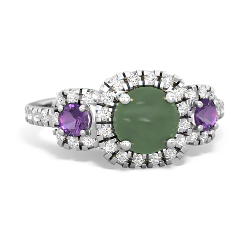 jade-amethyst three stone regal ring