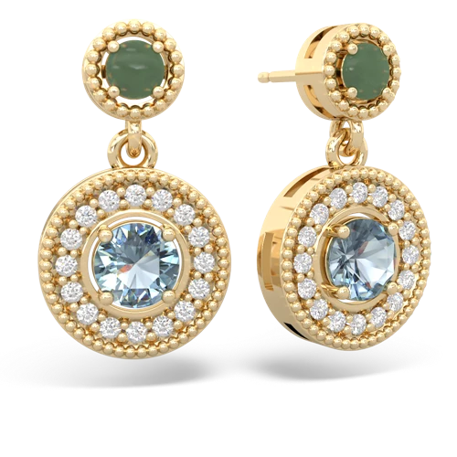 jade-aquamarine halo earrings