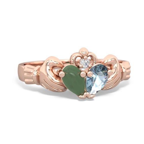 jade-aquamarine claddagh ring