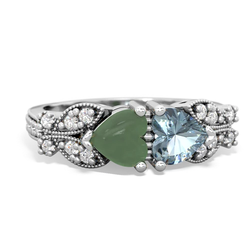 jade-aquamarine keepsake butterfly ring