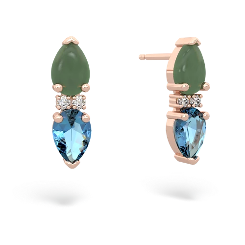 jade-blue topaz bowtie earrings