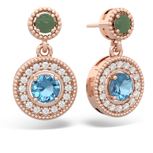 jade-blue topaz halo earrings