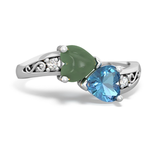 jade-blue topaz filligree ring