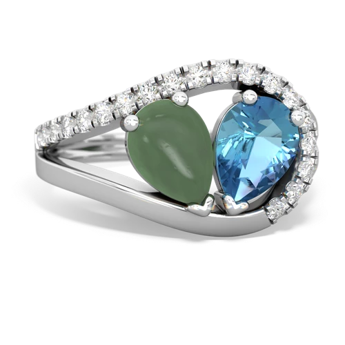 jade-blue topaz pave heart ring