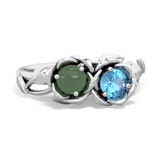 jade-blue topaz roses ring