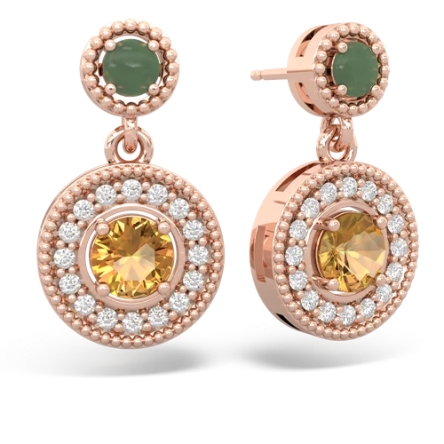 jade-citrine halo earrings