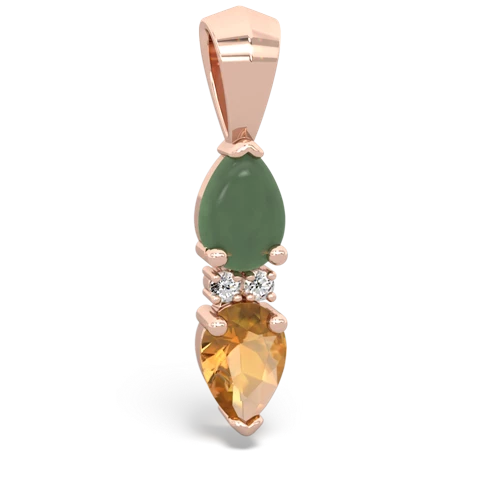 jade-citrine bowtie pendant