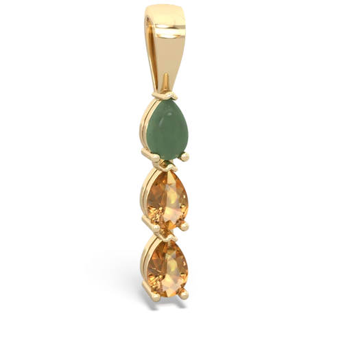 jade-citrine three stone pendant