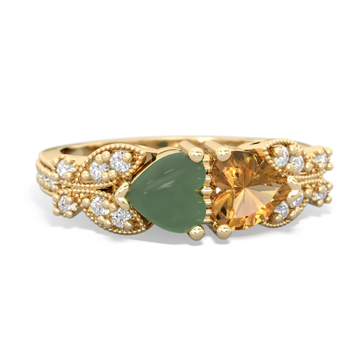 jade-citrine keepsake butterfly ring