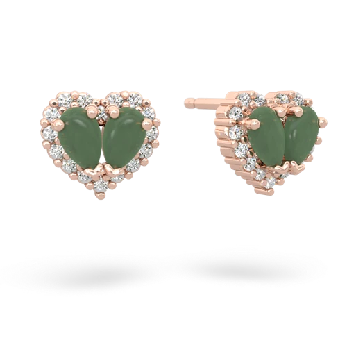 jade halo-heart earrings