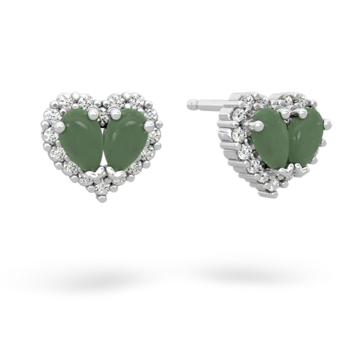 jade halo-heart earrings