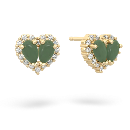 jade halo-heart earrings