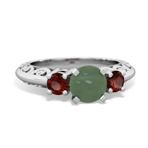 jade-garnet engagement ring