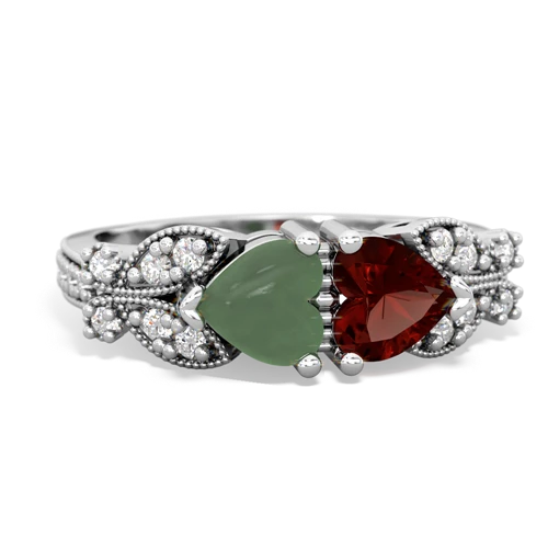 jade-garnet keepsake butterfly ring