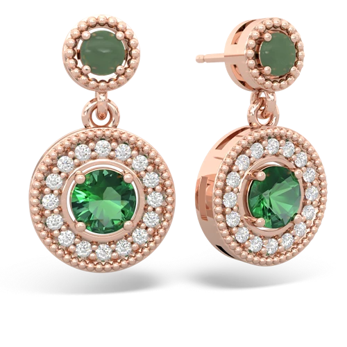 jade-lab emerald halo earrings