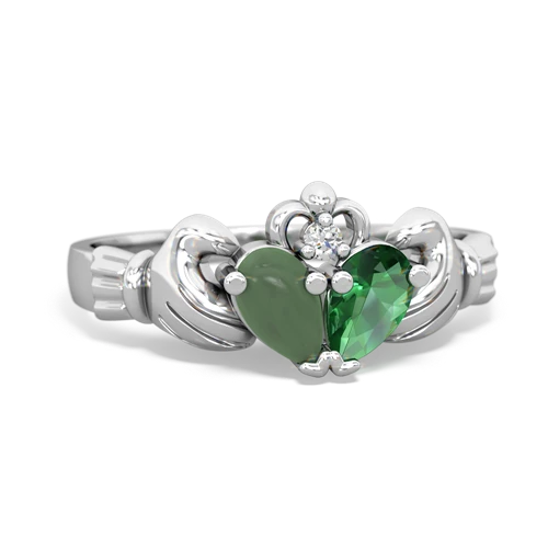 jade-lab emerald claddagh ring