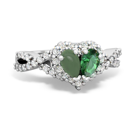 jade-lab emerald engagement ring