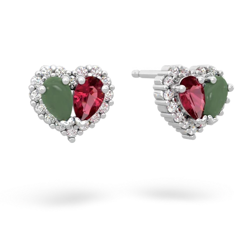 jade-lab ruby halo-heart earrings