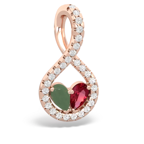 jade-lab ruby pave twist pendant